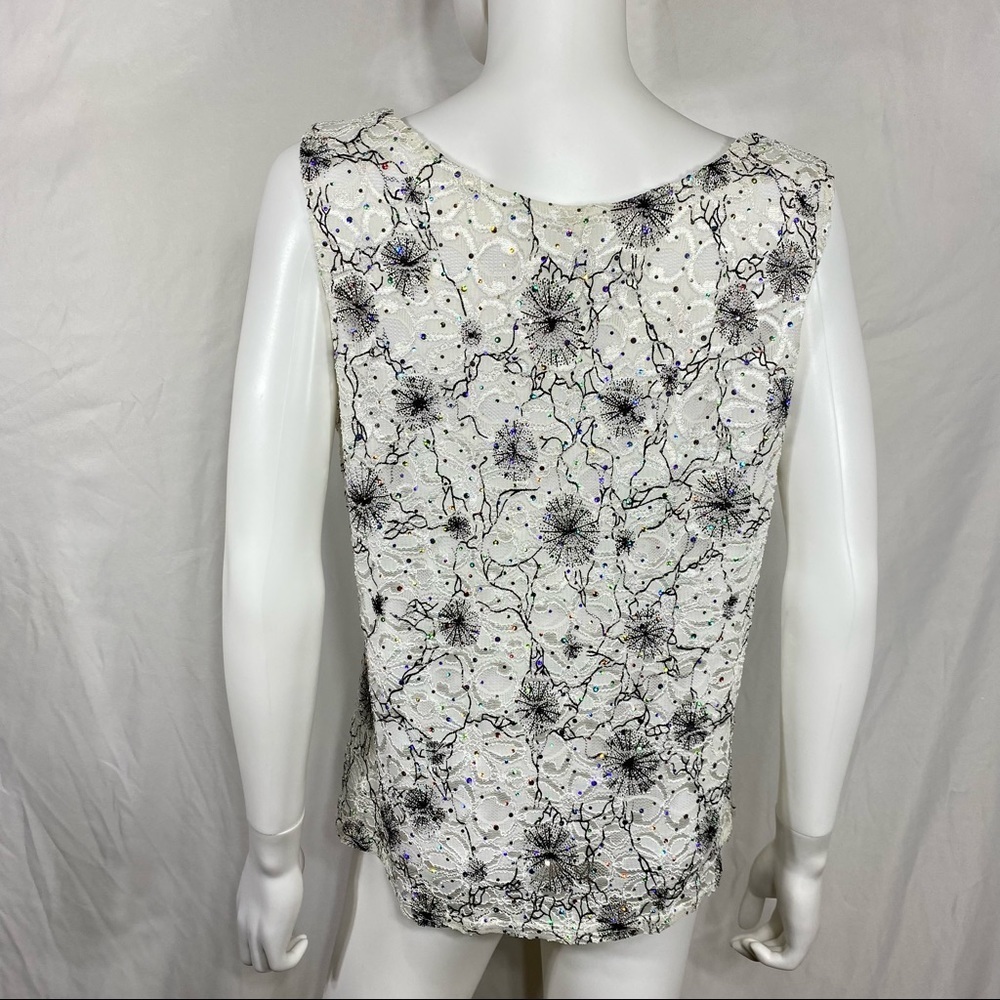 R&M Richards 2PC Rhinestone & Lace Sleeveless Special Event Top & Jacket - Picture 8 of 14